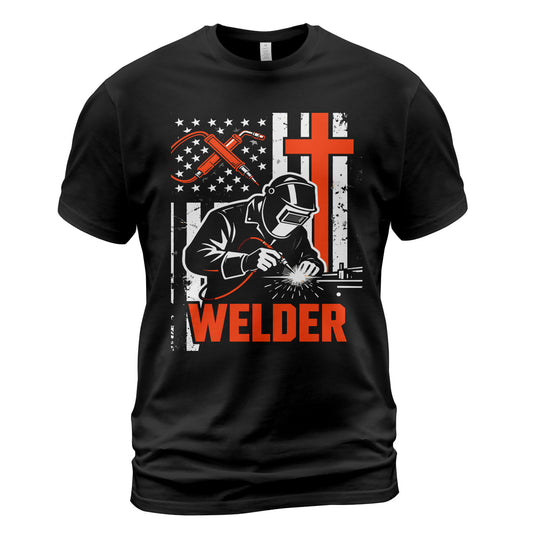 Patriotic Welder Cross T-Shirt