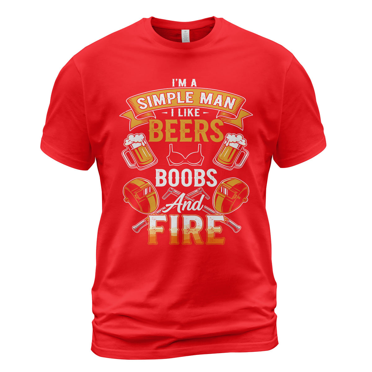 Simple Man Welder Beers & Fire T-Shirt