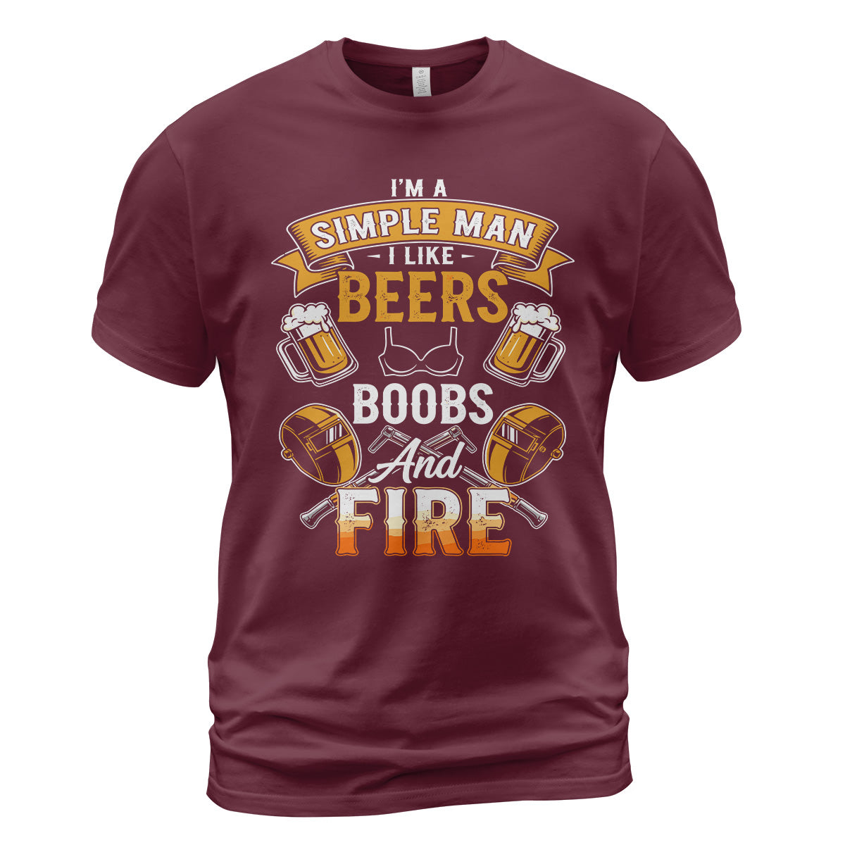 Simple Man Welder Beers & Fire T-Shirt