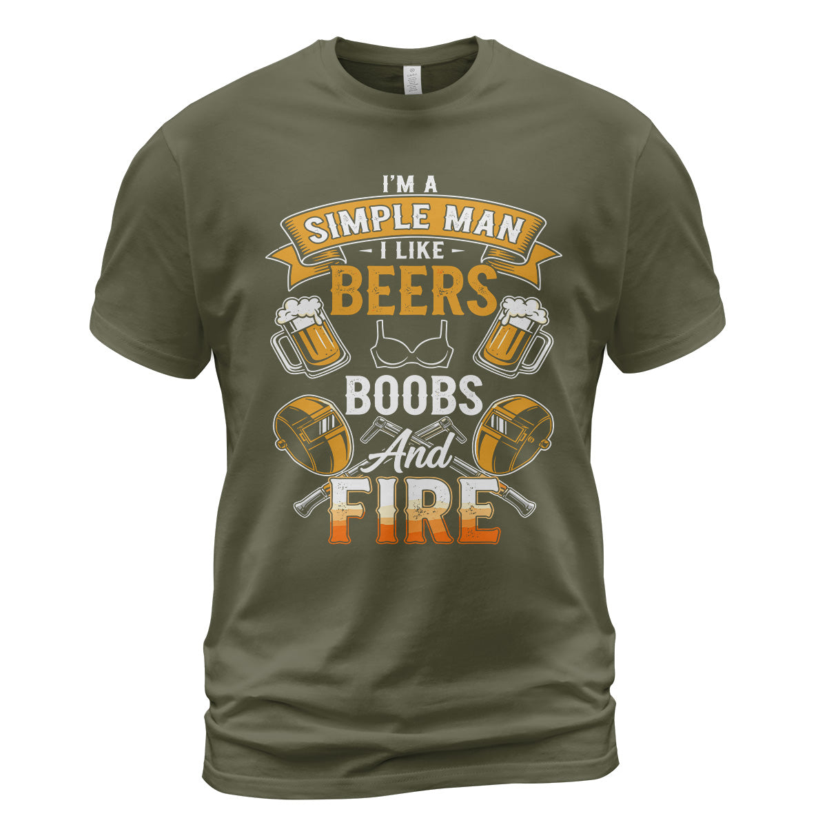 Simple Man Welder Beers & Fire T-Shirt