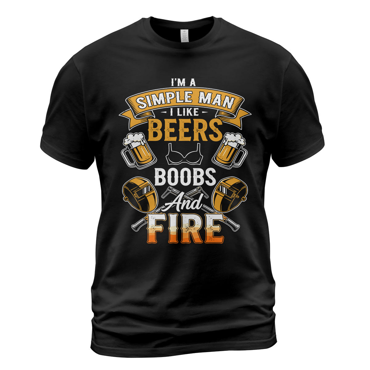 Simple Man Welder Beers & Fire T-Shirt