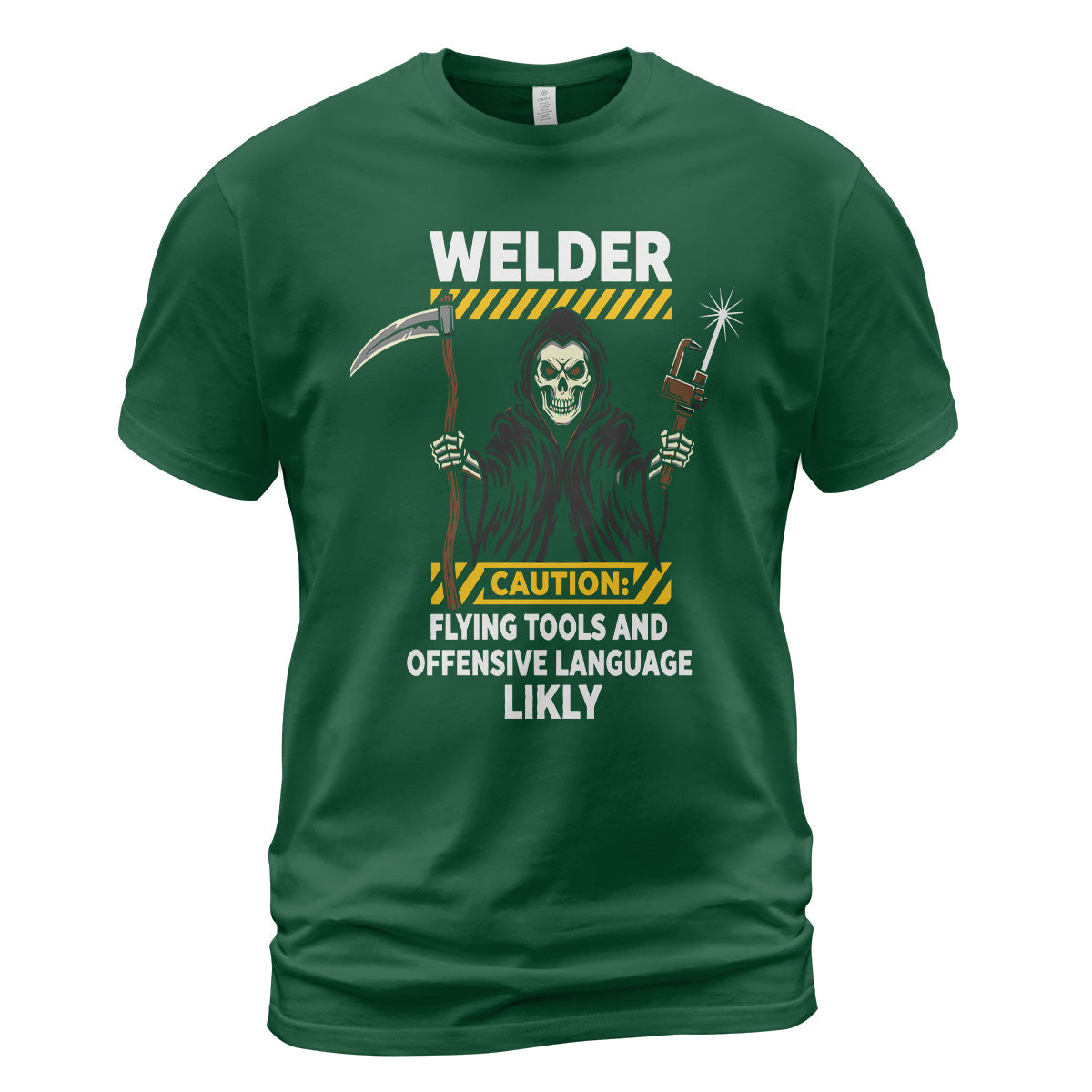 Welder Caution Flying Tools & Language T-Shirt
