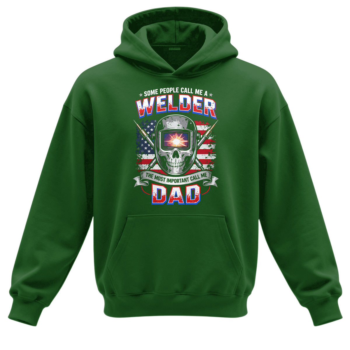 Welder Dad American Flag Hoodie