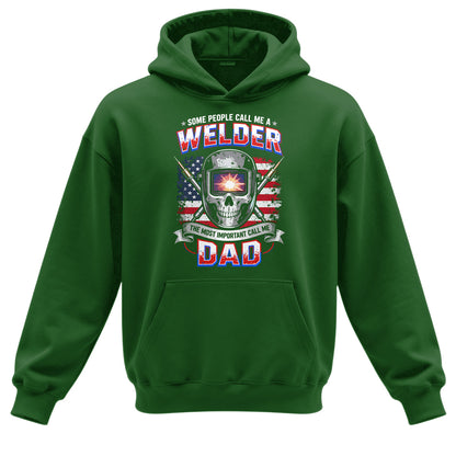 Welder Dad American Flag Hoodie