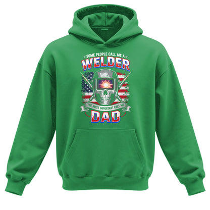 Welder Dad American Flag Hoodie