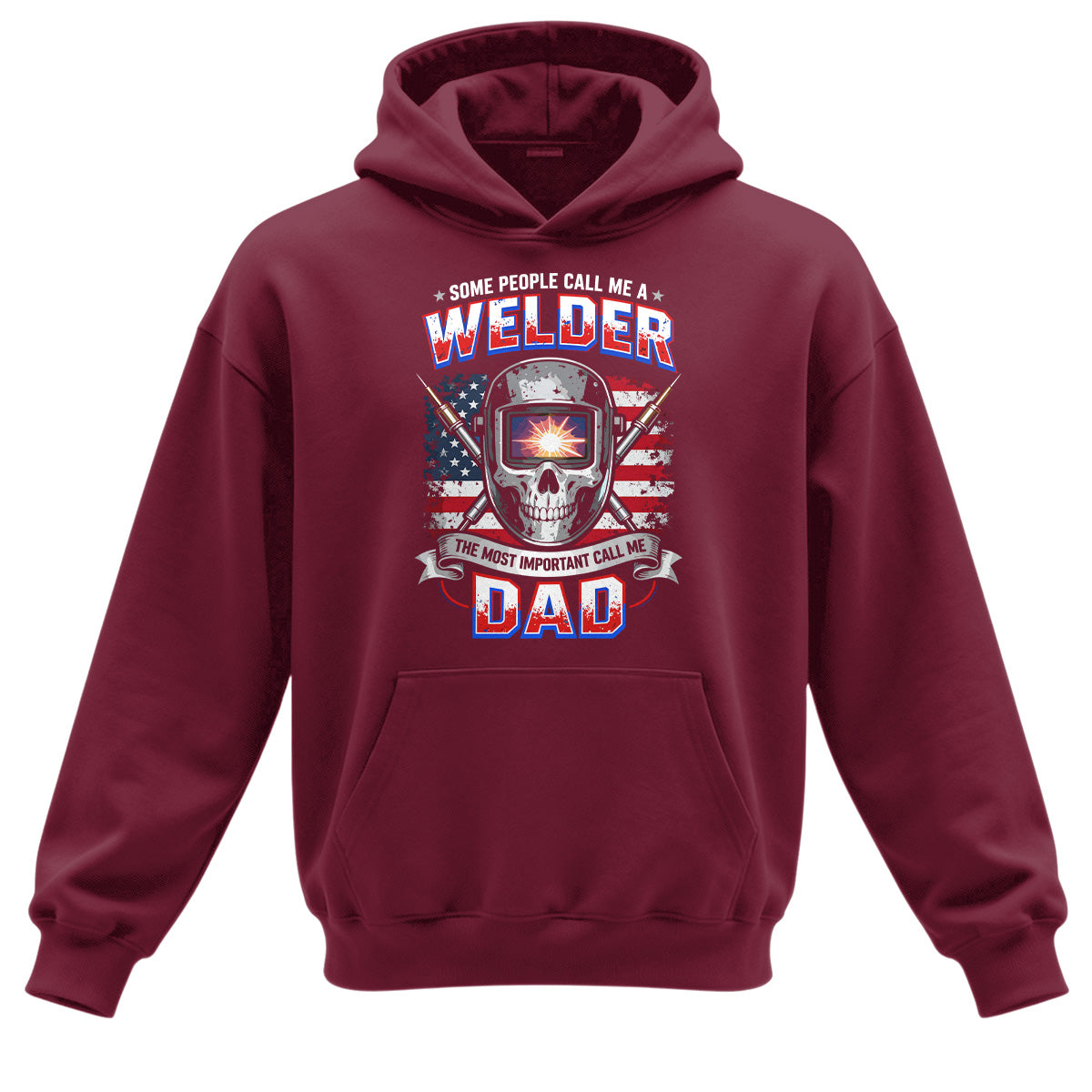 Welder Dad American Flag Hoodie