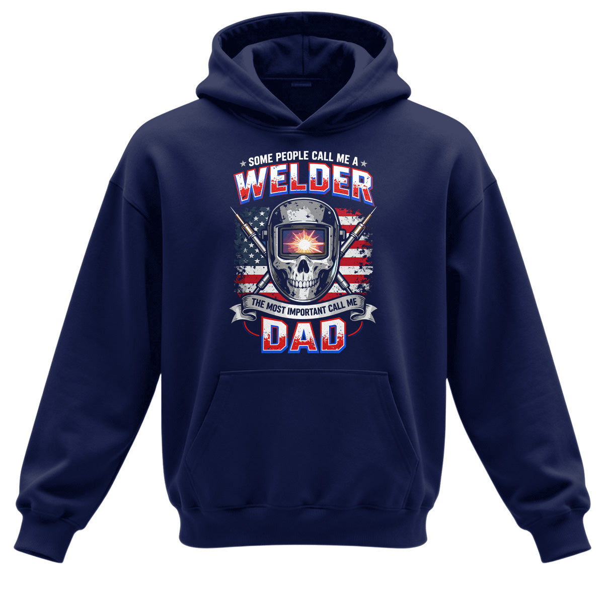 Welder Dad American Flag Hoodie