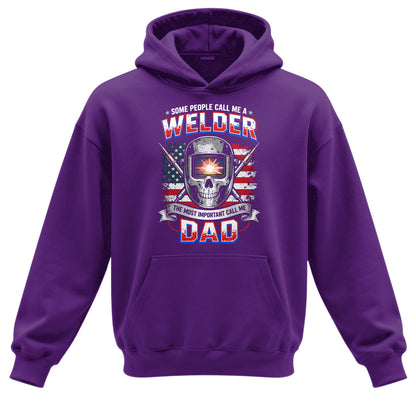Welder Dad American Flag Hoodie