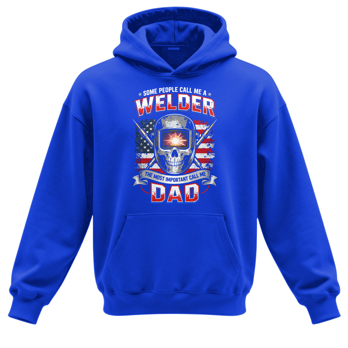 Welder Dad American Flag Hoodie