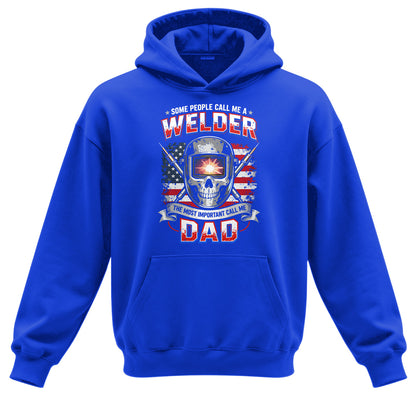 Welder Dad American Flag Hoodie