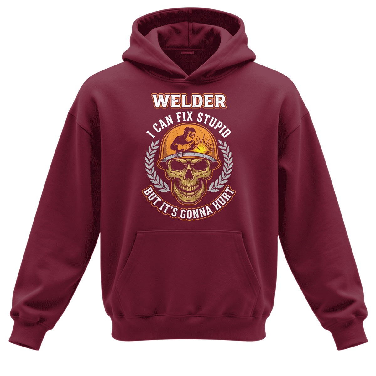 Welder I Can Fix Stupid Skull Hoodie