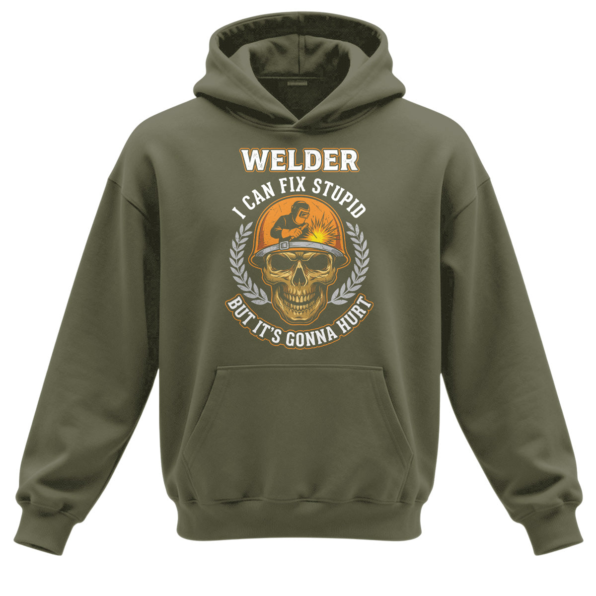 Welder I Can Fix Stupid Skull Hoodie