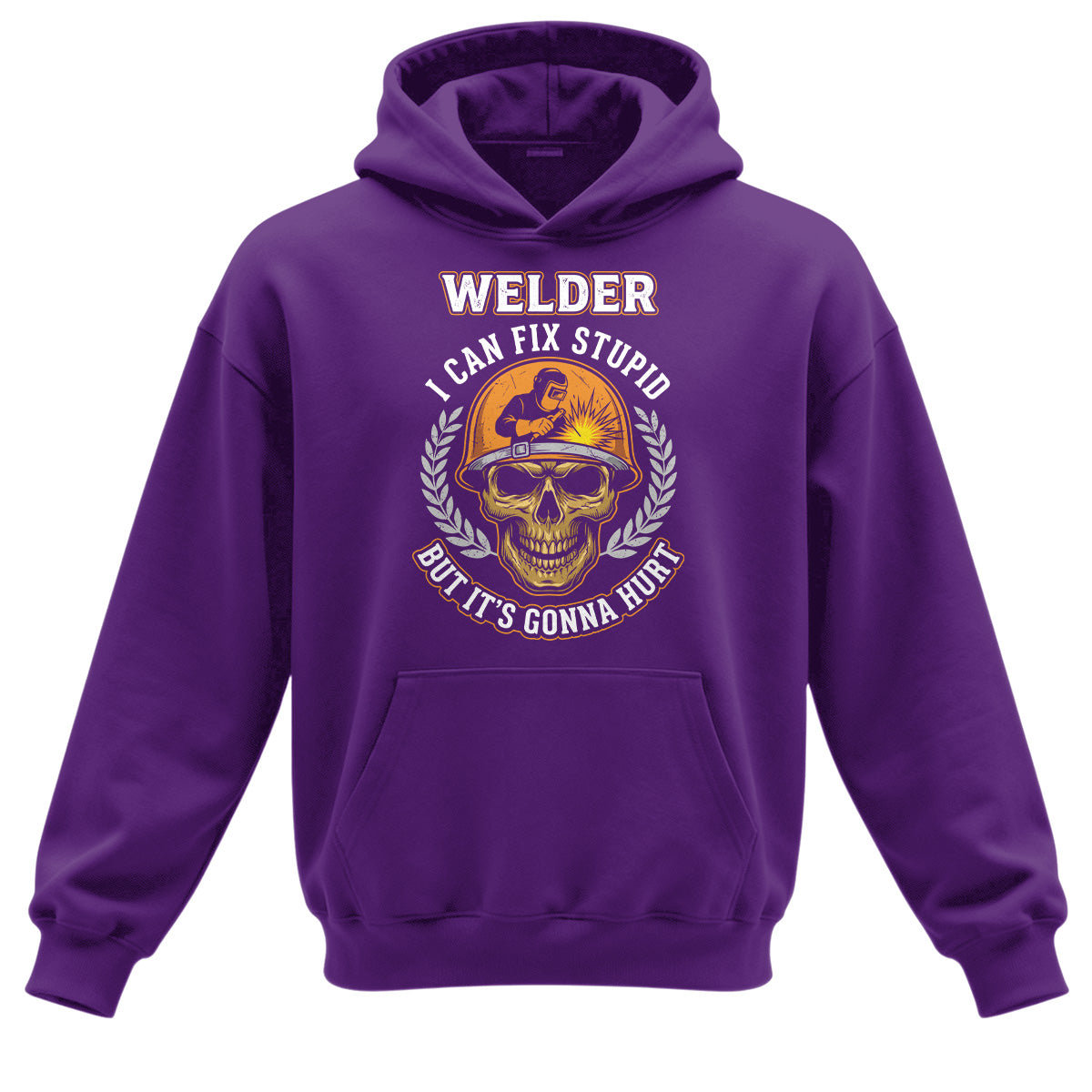 Welder I Can Fix Stupid Skull Hoodie