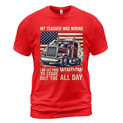 Window Staring Professional Trucker T-Shirt