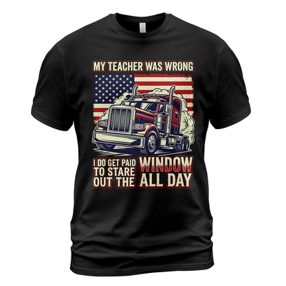 Window Staring Professional Trucker T-Shirt