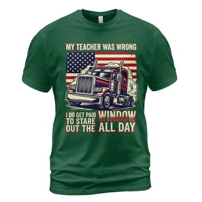 Window Staring Professional Trucker T-Shirt