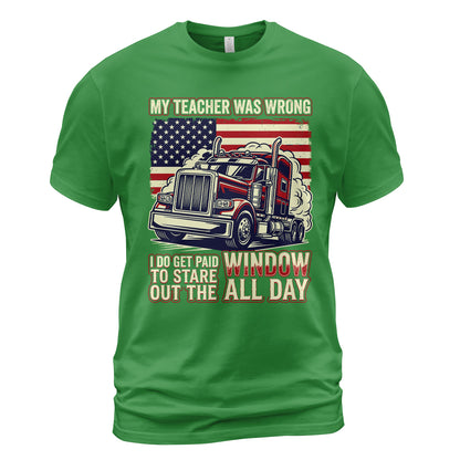 Window Staring Professional Trucker T-Shirt