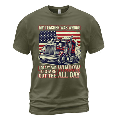 Window Staring Professional Trucker T-Shirt